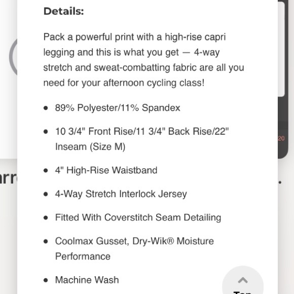 NWT New MARIKA Gaby Floral HIGH WAIST Orange Gray White Capri Yoga Leggings Sz M - Picture 15 of 16